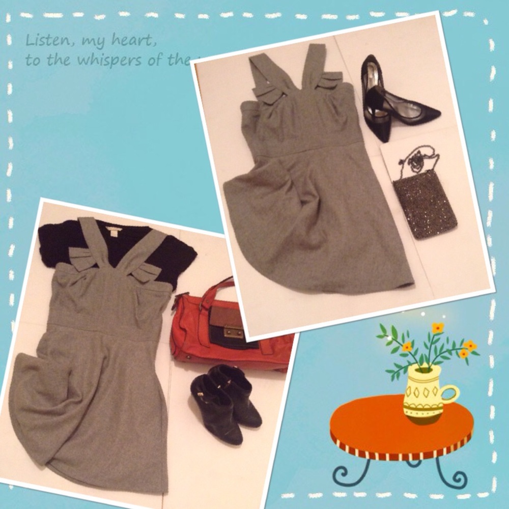 Women's Dress. Designer. Grey. Office Wear.